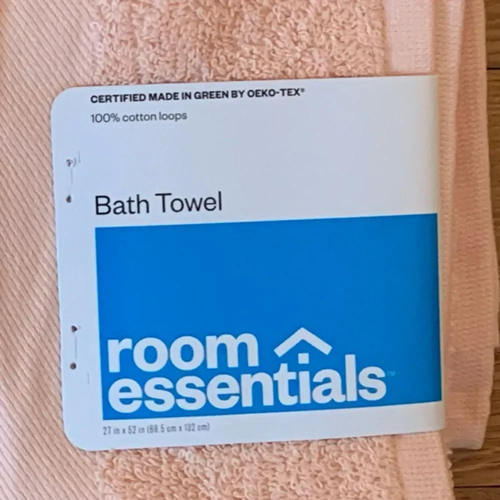 Set of 2 Room Essentials Soft Blush Bath Towel Peach
